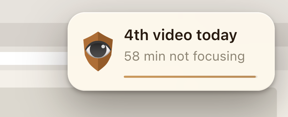 Soft reminder: a subtle corner toast on a real tab, no required response
