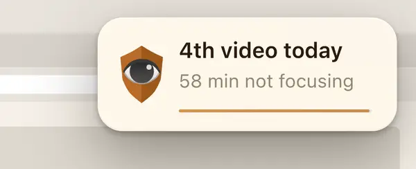 Soft reminder: a subtle corner toast on a real tab, no required response